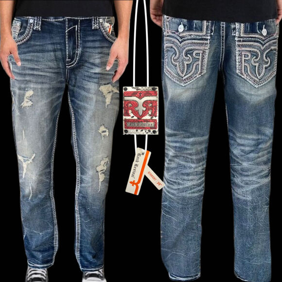 Rock Revival Remi RP3786J200 Straight Jeans Size: 36"waist x 34"Inseam - Picture 1 of 9